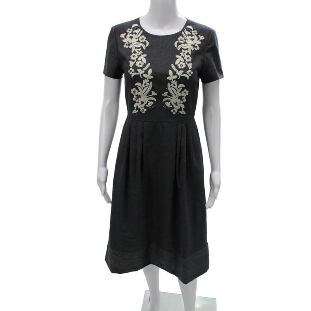 Brooks Brothers Red Fleece Women Fit & Flare Midi Gray Dress Size 2